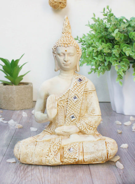 Buda Protección y Bendición - Blanco Antiguo